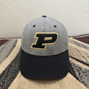 Purdue Boilermakers Hat Cap Strap Back Mens One Size Gray NCAA Football Dad Cap
